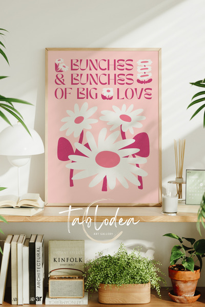 tablodea Tablou cu ramă boemă cu tematică de energie pozitivă și flori aurora...