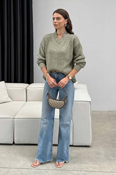 Melike Tatar Πλεκτό πουλόβερ με πέτρες 32-7002-1