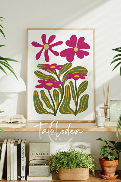 tablodea Tablou cu rame boeme cu modele florale, Pictură murală minimalistă c...