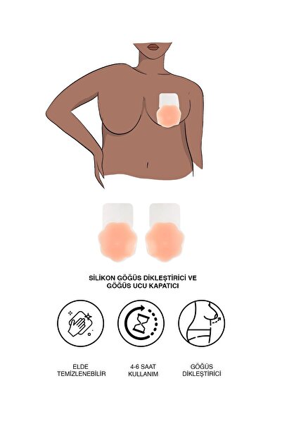 C&City 7230 Silikon Göğüs Dikleştirici Ve Göğüs Ucu Kapatıcı Ten