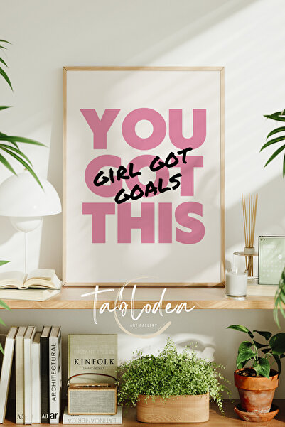 tablodea Motivasyonel Modern Çerçeveli Poster Tablo, Yazılı Minimalist Dekora...