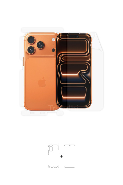 Wrapsol iPhone 17 Pro Ekran, Arka ve Yan Koruyucu Fullbody Kaplama Koruyucu Poliüretan Film