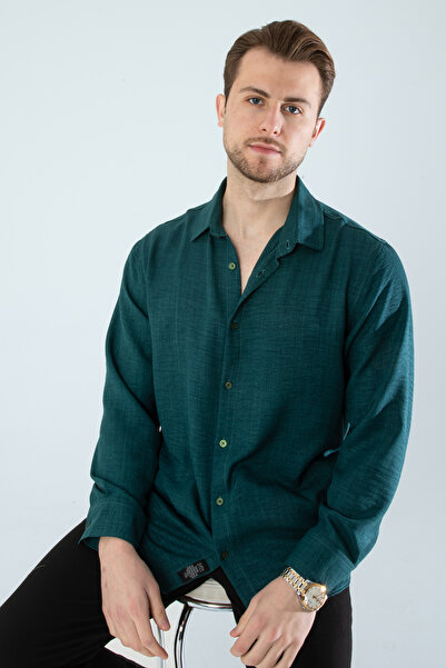 YXC Trend Maker Чоловіча сорочка Oversize Nefti з лляної тканини