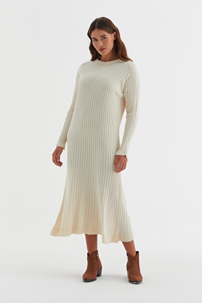 MARKALİSTE Φόρεμα με κορδόνια σε εκρού χρώμα