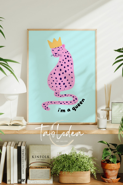 tablodea Поп арт картина с рамка с леопардов принт, декоративно абстрактно из...