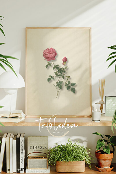 tablodea Pictură pe pânză cu ramă cu trandafiri roz vintage, pictură modernă ...