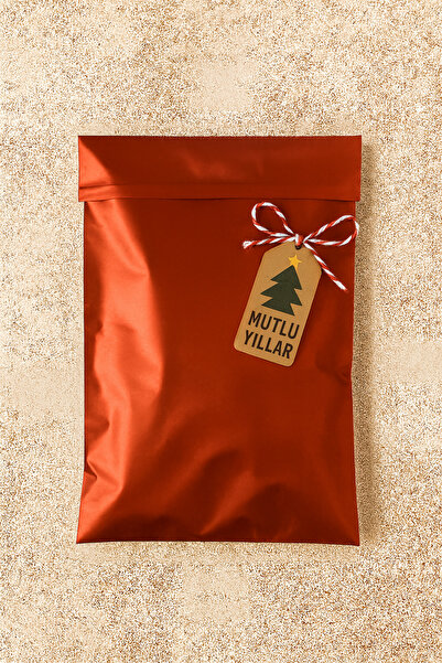 Dekals 5 Adet 40x60 MEGA Boy Metalik Kırmızı Hediye Poşeti Bantlı Hediye Paketi