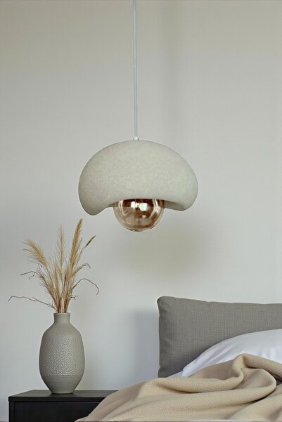 NrsnHome Rustik İskandinav Serisi Beton Görünümlü Sarkıt Çevre Dostu Avize( Rustik Ampul Hediyeli)