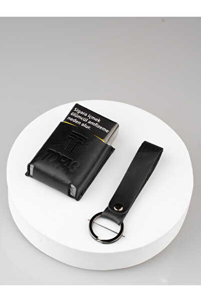 devalio HAKİKİ DERİ SİGARALIK + ANAHTARLIK TOFAŞ BASKI