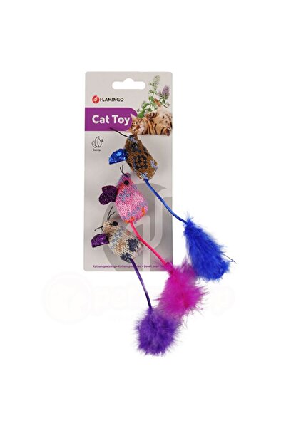 Flamingo لعبة قطط من شعر الموهير مكونة من 3 قطع