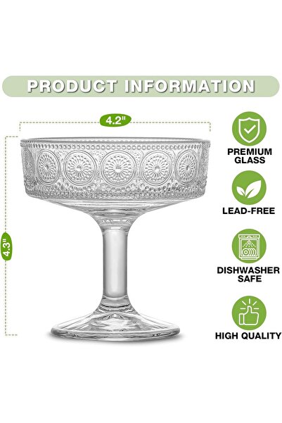 package home 12 Romantic Engraved Martini Glasses by Mamadio, Perfect for Cocktails, Parties, and Gifts