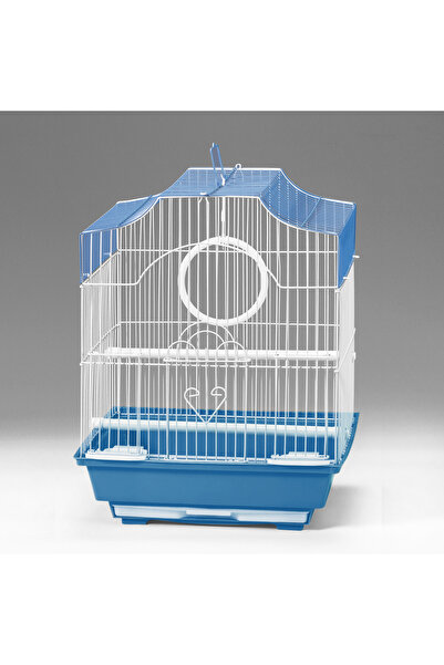Qh Pet Cage QH Kuş Kafesi 30x23x39 Üçgen Çatılı Mavi H89101-R Kanarya Muhabbe...