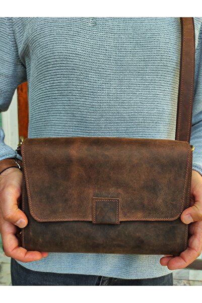 matleather Hakiki Deri Postacı Çantası | Omuz Çantası | Unisex | Erkek Kadın ...