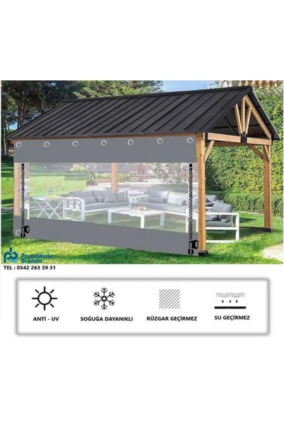 pamukkale branda 600 X 270 Pvc Şeffaf Branda Kapama Kış Bahçesi Fermuarlı