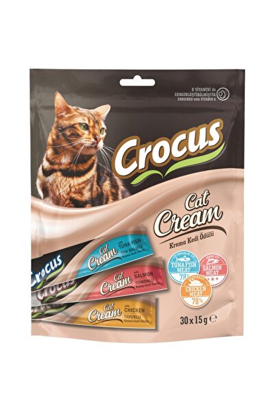 Crocus Çoklu Tavuklu & Ton Balıklı & Somonlu Krema Kedi Ödülü 30x15g Skt:09/2026
