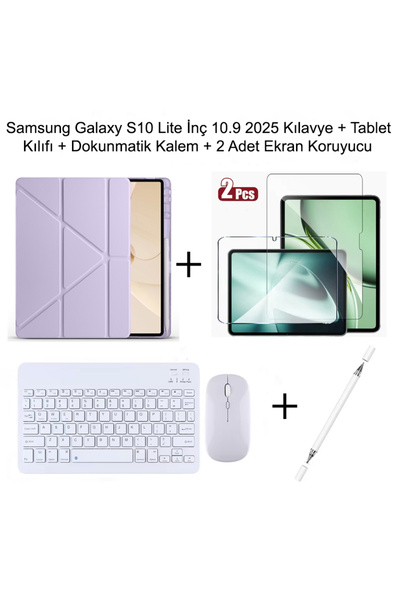 Yesnıce Samsung Galaxy S10 Lite 10.9 İnç Uyumlu Standlı Kılıf Ve Dokunmatik K...