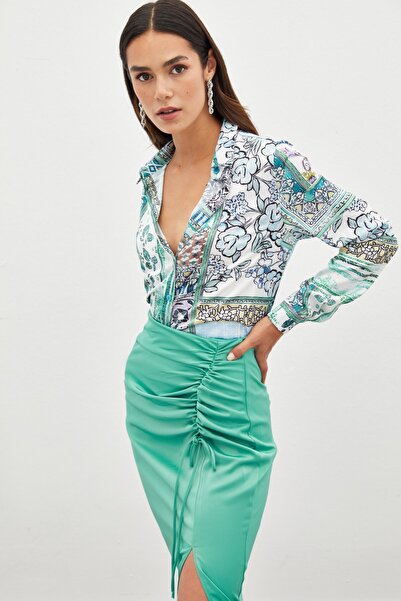 Sateen Klasik Desenli Gömlek - MİNT