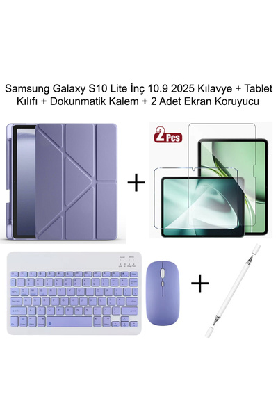 Yesnıce Samsung Galaxy S10 Lite 10.9 İnç Uyumlu Standlı Kılıf Ve Dokunmatik K...