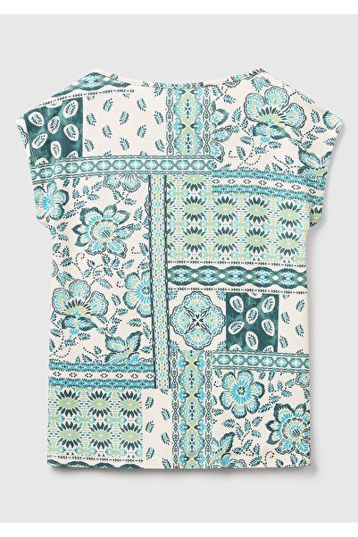 United Colors of Benetton Γυναικείο αμάνικο μπλουζάκι με ανοιχτό πράσινο σχέδιο