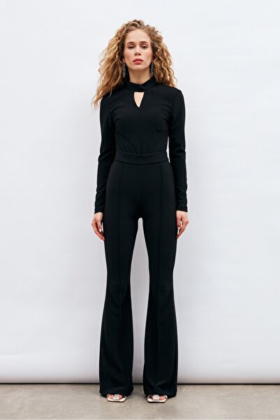 Sateen Чорні іспанські штани з широкими штанинами