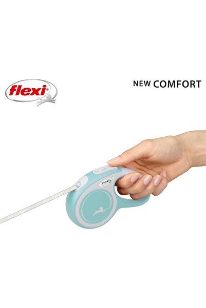 Flexi New Comfort Şerit Açık Mavi Otomatik Kedi Köpek Gezdirme Tasması