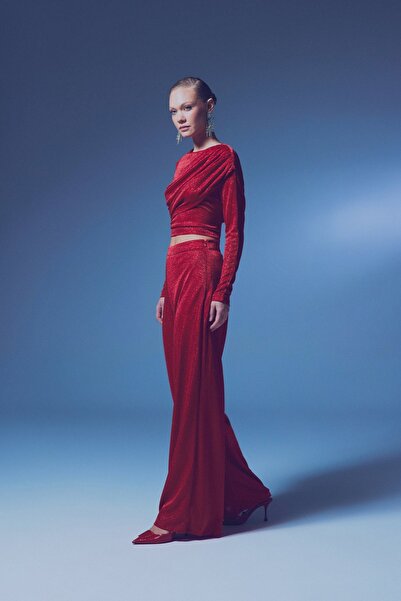 Sateen Червоні блискучі штани