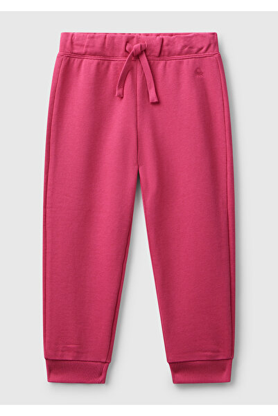 United Colors of Benetton Kız Çocuk Pembe Logo İşlemeli Eşofman Altı