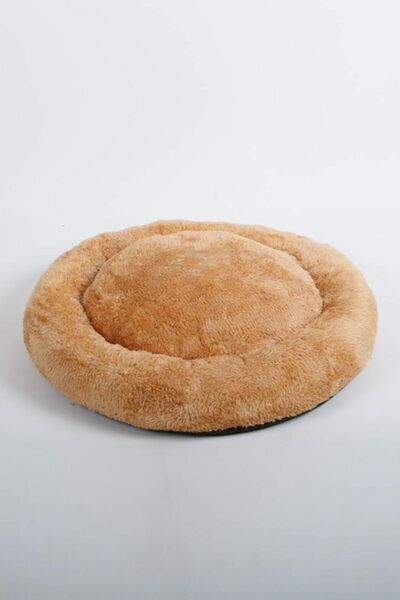 Cookie Pet Sherpa Polar Yıkanabilir Yuvarlak Köpek Kedi Yatağı 60 Hardal