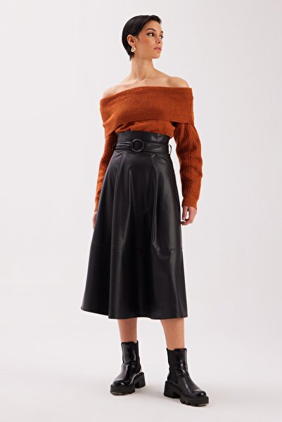 Sateen Fusta de damă bej