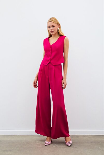 Sateen Σατέν Γιλέκο Κρεπ - Κοραλί