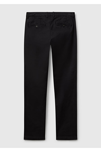 United Colors of Benetton Erkek Siyah Slim Fit Chino Pantolon