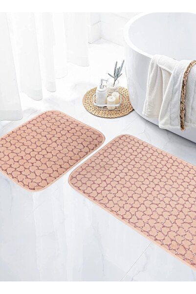 Jassrug Leila Heart reljefna prostirka za kupanje, 2 komada, puder boja