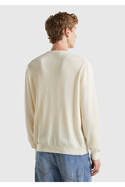 United Colors of Benetton Ανδρικό πουλόβερ με λαιμόκοψη 100% Merino