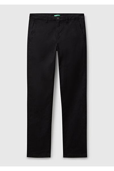 United Colors of Benetton Erkek Siyah Slim Fit Chino Pantolon