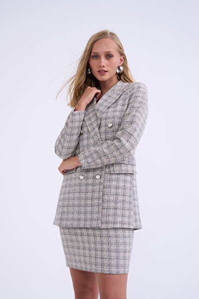 Sateen Dokulu kaşe etek - Haki