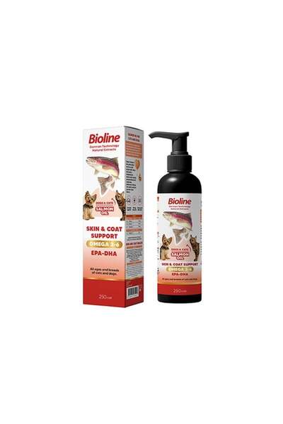 Bioline Deri Ve Tüy Bakımı Destekleyici Kedi Ve Köpek Somon Yağı 250 ml