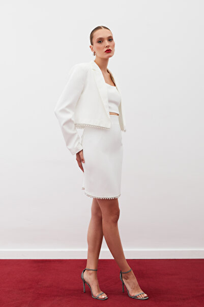 Sateen Коротка спідниця з аксесуарами - Екрю