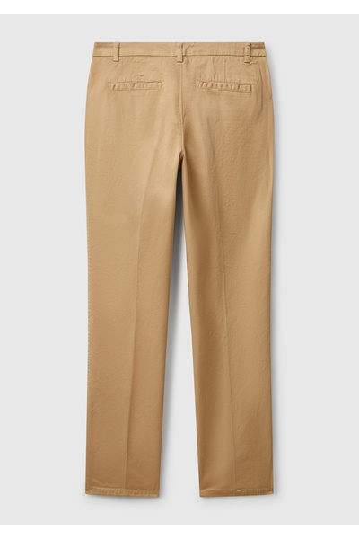 United Colors of Benetton Kadın Kahverengi Elastanlı Basic Chino Pantolon