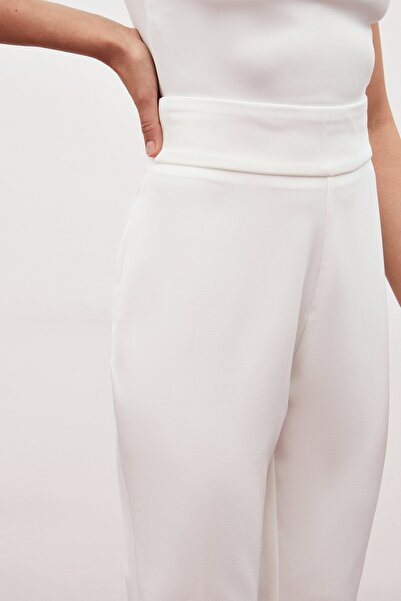 Sateen Corsage Detailed Trousers - Ecru
