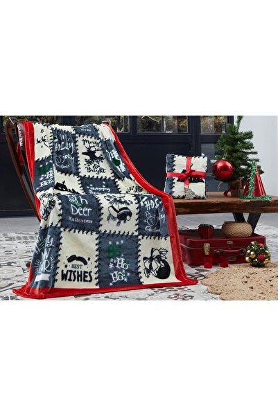 Dolce Bonita Home Wellsoft 3D Tv Blanket 100X170 Holly Jolly Gray