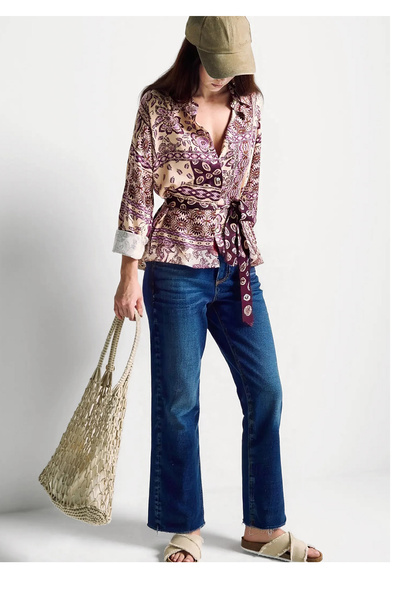 United Colors of Benetton Pantaloni largi din denim pentru femei, din bumbac ...