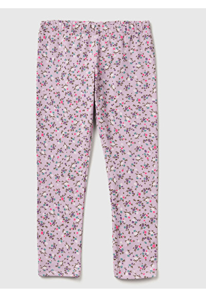 United Colors of Benetton Κοριτσίστικο λιλά κολάν με στάμπα με λεπτή εφαρμογή