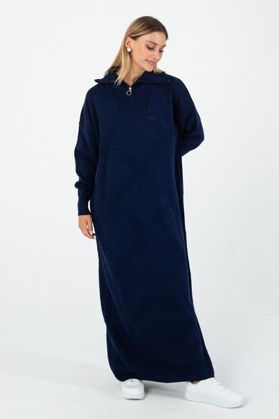 Nuevo Ριγέ Πλεκτό Φόρεμα Ναυτικό Μπλε – Άνετο και Κομψό Χειμερινό Μοντέλο που...