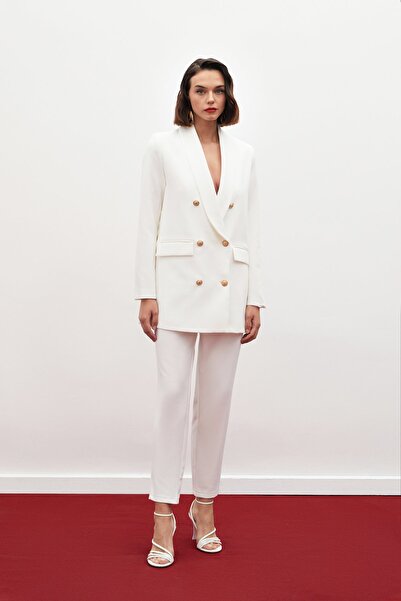 Sateen Corsage Detailed Trousers - Ecru