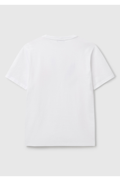 United Colors of Benetton Men's White-Match 100% Cotton Printed Regular Fit T-Shirt