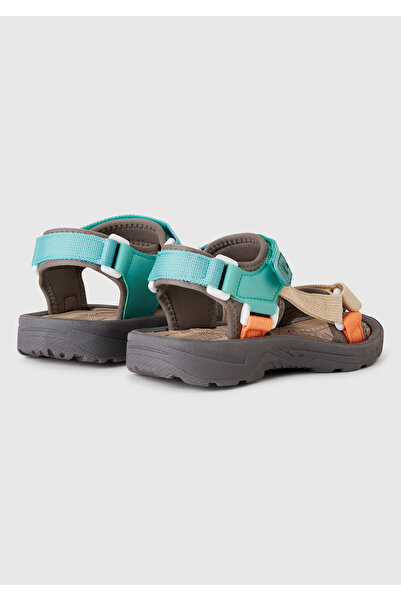 United Colors of Benetton Boy's Anthracite Double Strap Velcro Sandals
