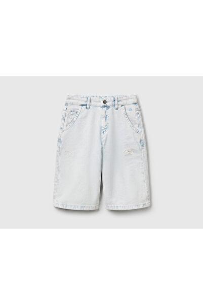 United Colors of Benetton Bermude din denim deschis pentru băieți, cu buzunar...