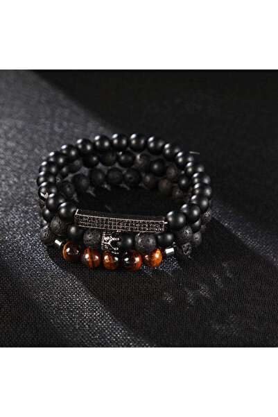 OEM Set 3 Brățări King din mărgele, Bijuterii Bărbați