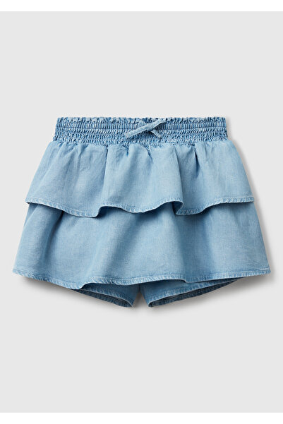 United Colors of Benetton Дънки за момичета 100% Lyocell с шнур в талията и п...