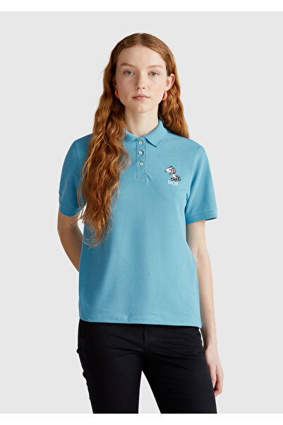 United Colors of Benetton Women's 100% Koton Peanuts Printed Polo T-Shirt
